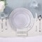 175 Pieces Silver Dinnerware Set 25 Guest-50 Silver Lace Plastic Plates-25 Silver Plastic Silverware-25 Silver Plastic Cups-25 Silver Paper Napkins, FOCUSLINE Disposable Dinnerware Set
